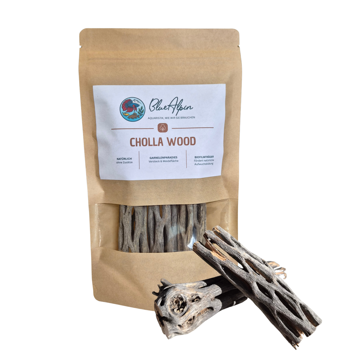 Blue Alpin Cholla Wood 3 stk ca 8 cm