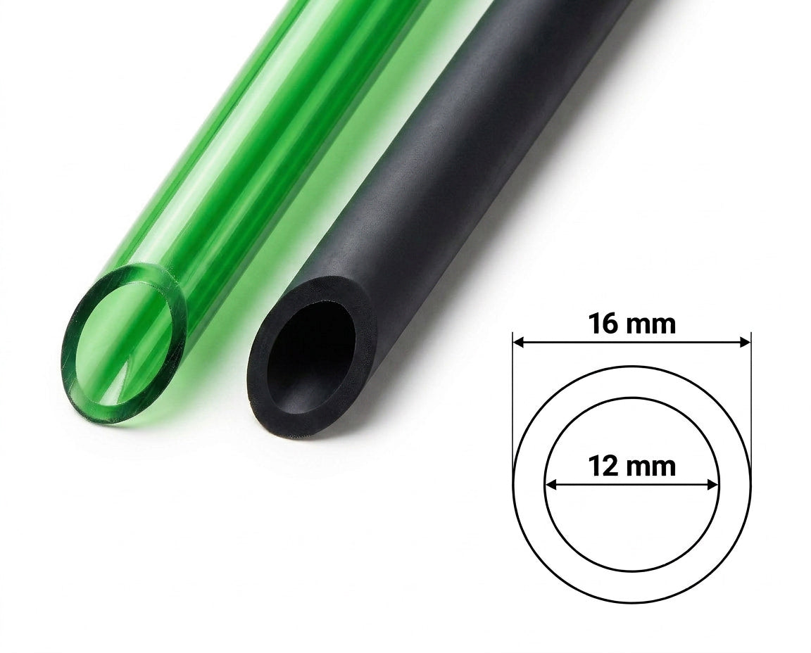 NatureHolic Silikon Aquarium Schlauch - Matt Schwarz - 16/22 mm - 3 m