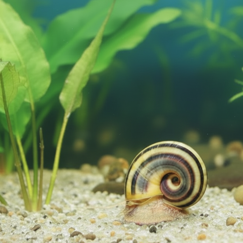 Paradiesschnecke - Marisa cornuarietis - Gestreifter Gigant