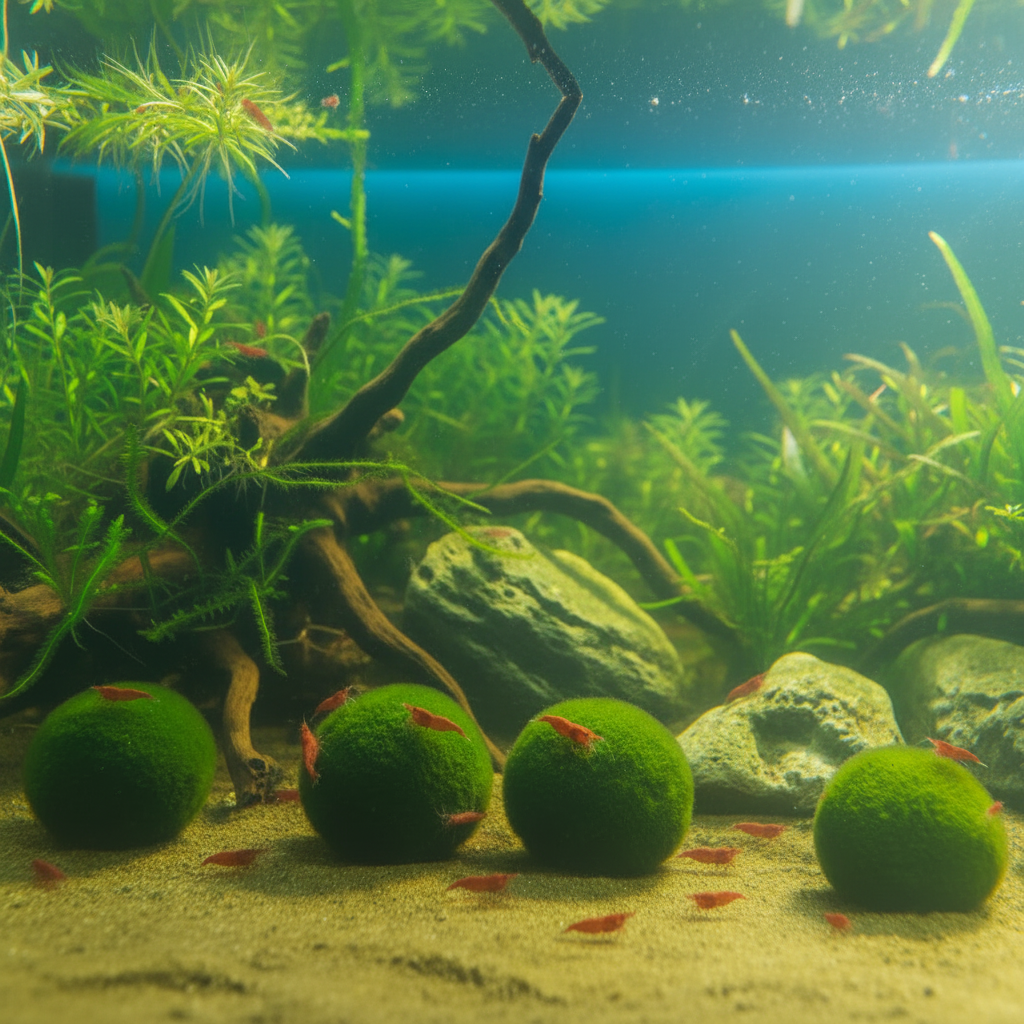 4 Gratis Algenbälle + 20 Red Sakura Garnelen | Attraktives Vorteilspaket für das Süßwasseraquarium