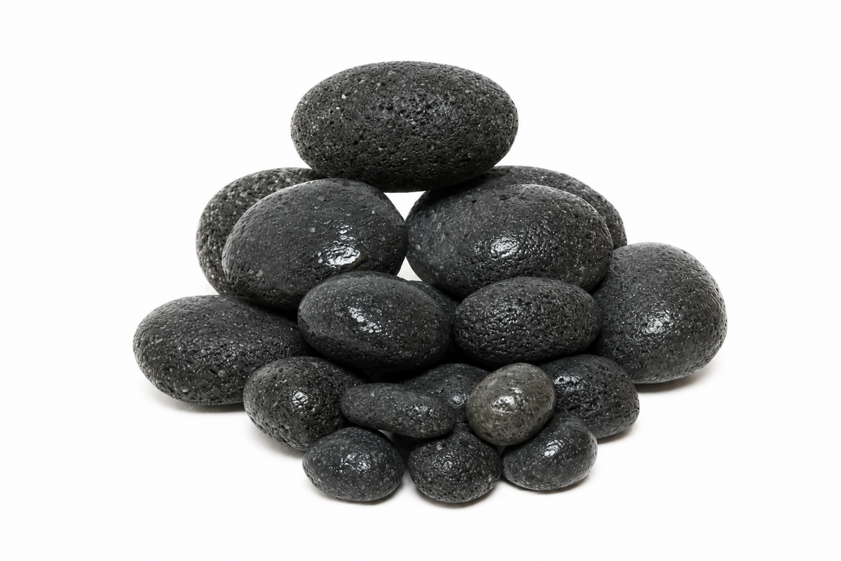 Zen Pebbles – Getrommelte schwarze Lavasteine
