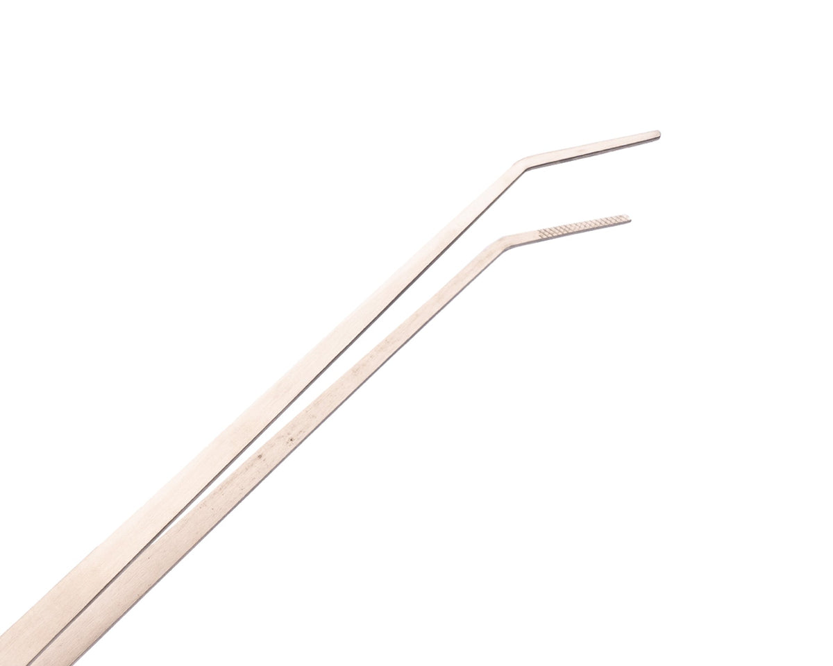 NatureHolic Scaping Tweezers curved silver - 48cm silberne Pflanzenpinzette