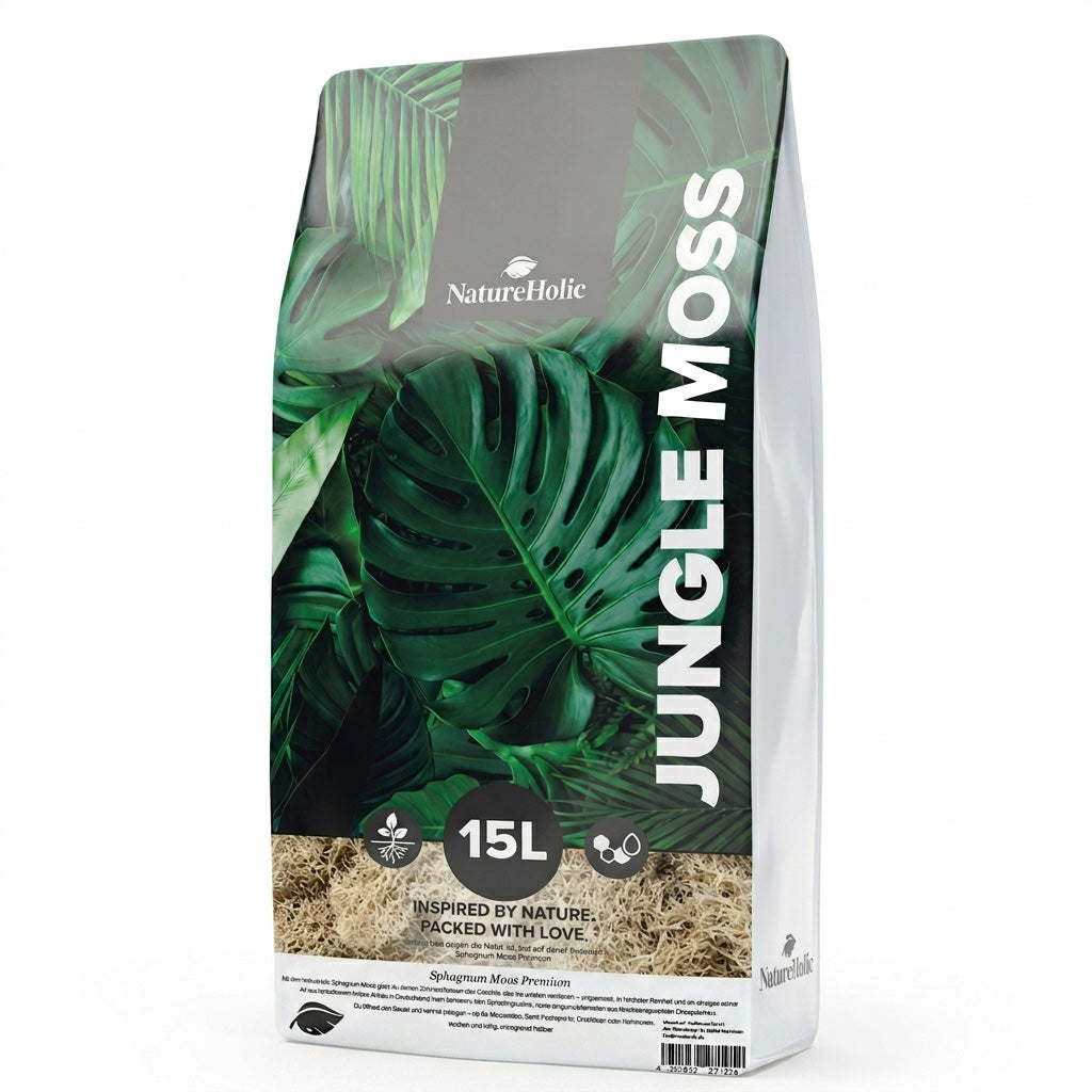 NatureHolic - JungleMoss - Sphagnum Moos - für Zimmerpflanzen in Semi Hydroponik und Moosstäben