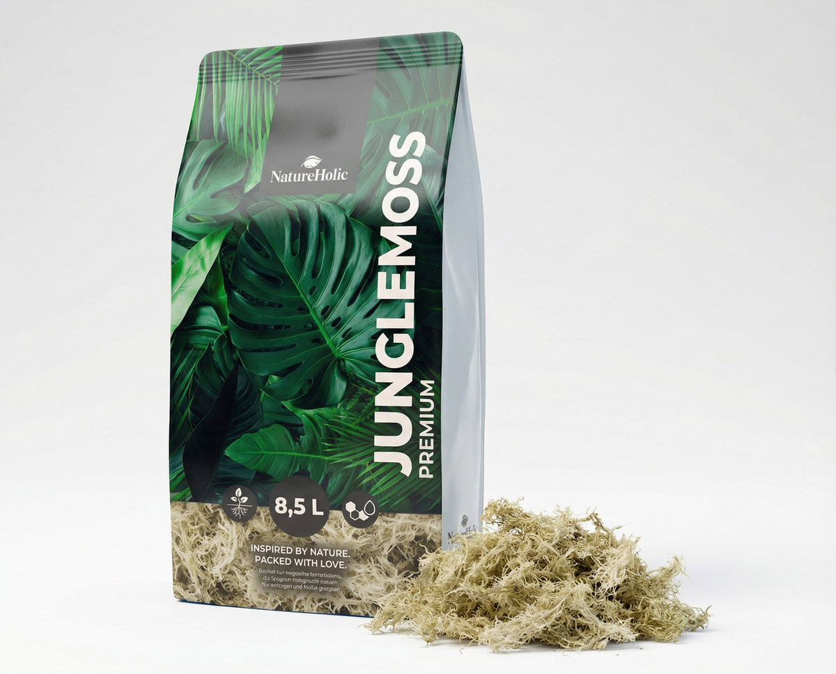 NatureHolic - JungleMoss - Sphagnum Moos - für Zimmerpflanzen in Semi Hydroponik und Moosstäben