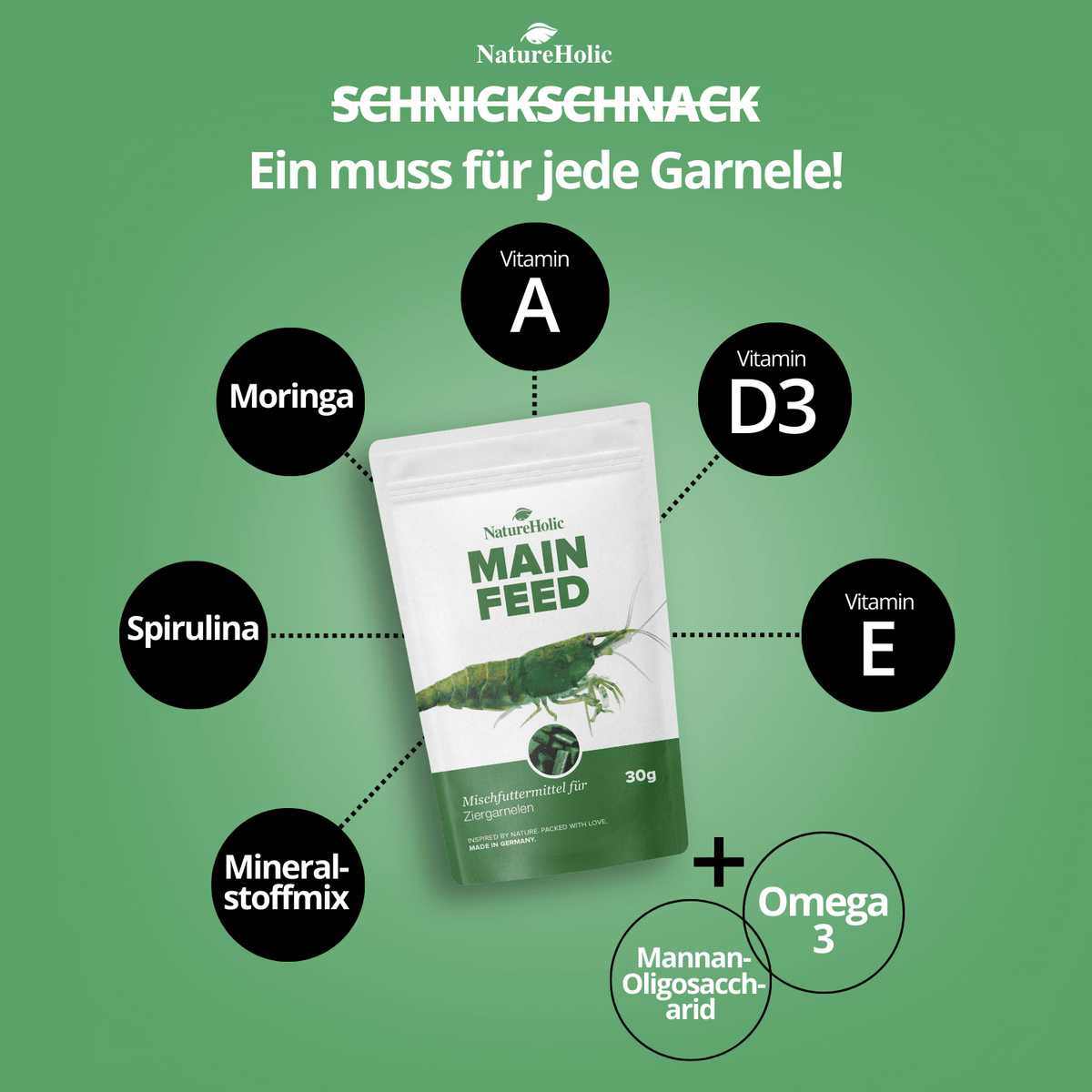 NatureHolic - Mainfeed Garnelenfutter - 30g