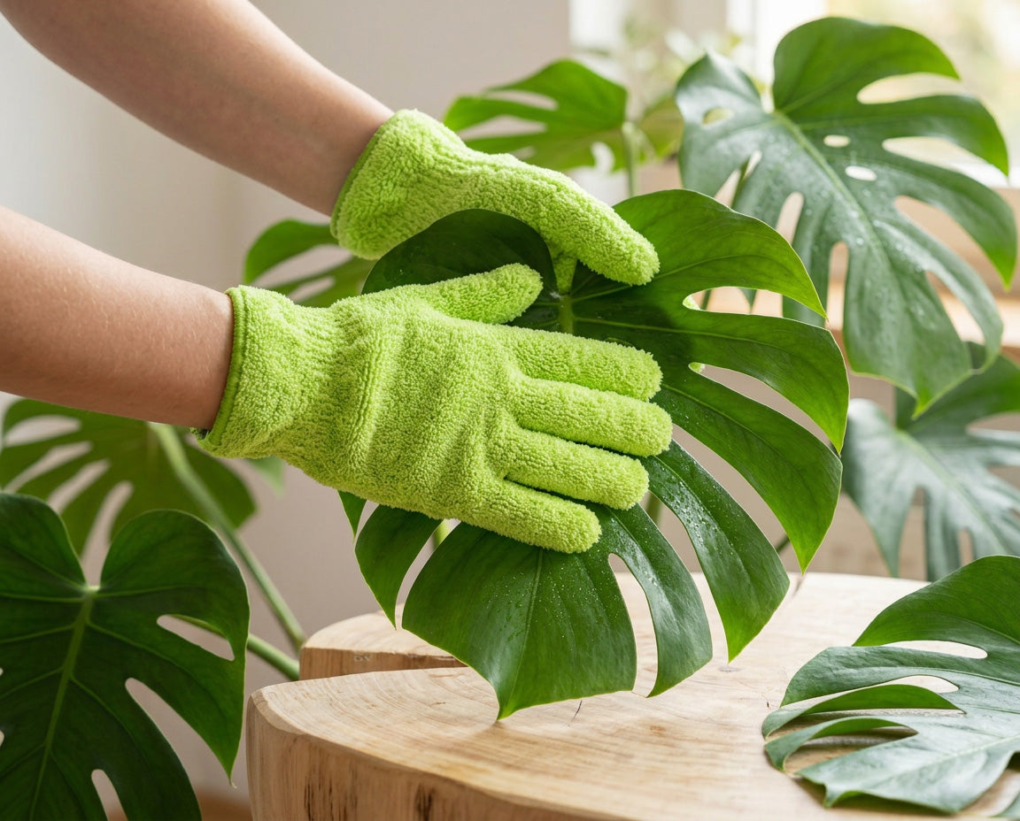 NatureHolic LeafGloves - Mikrofaser-Pflegehandschuhe für Zimmerpflanzen