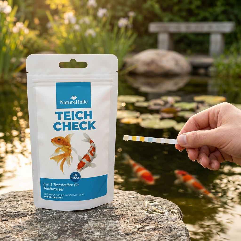 NatureHolic Teich Check 6-in-1 Wassertest - Teststreifen für den Gartenteich