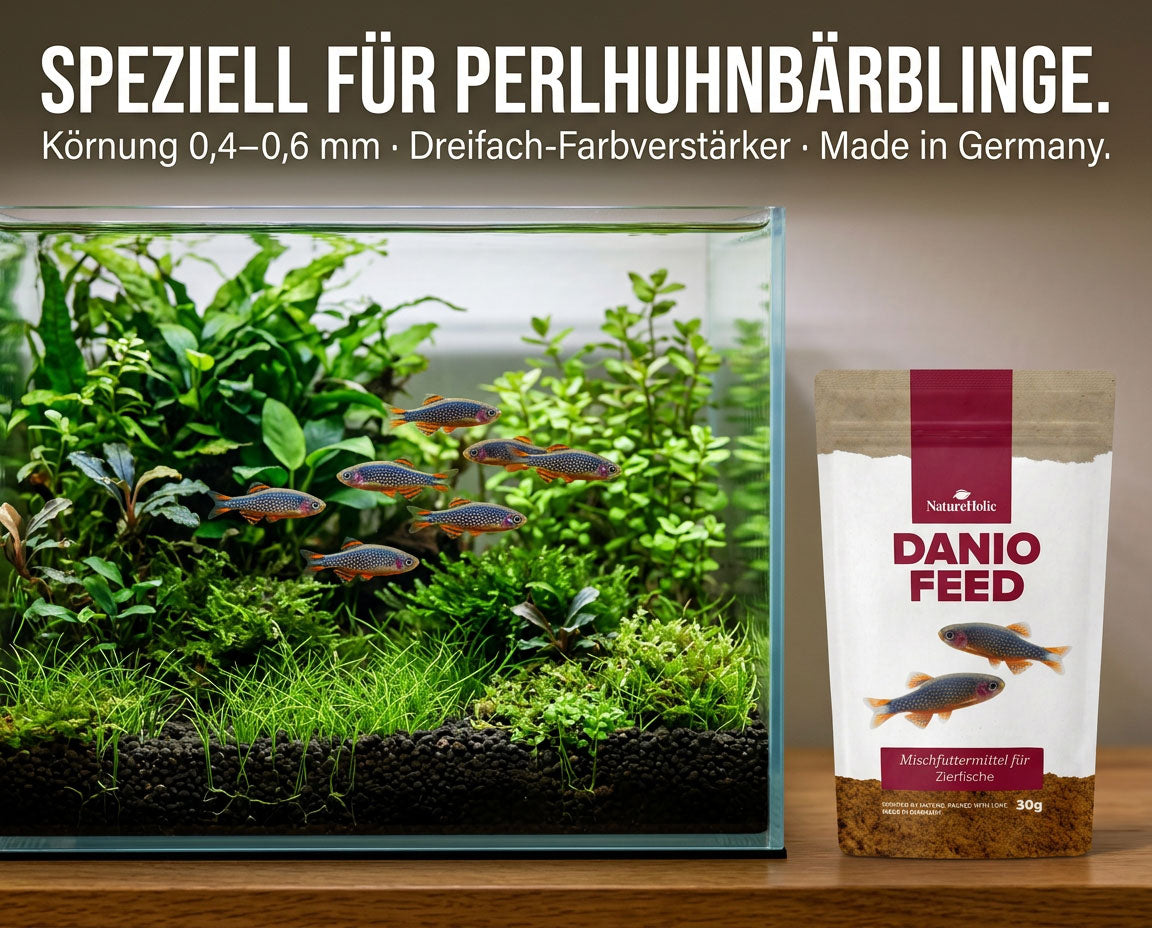 NatureHolic DanioFeed - Fischfutter für Perlhuhnbärblinge und sonstige Danio Arten - 30g