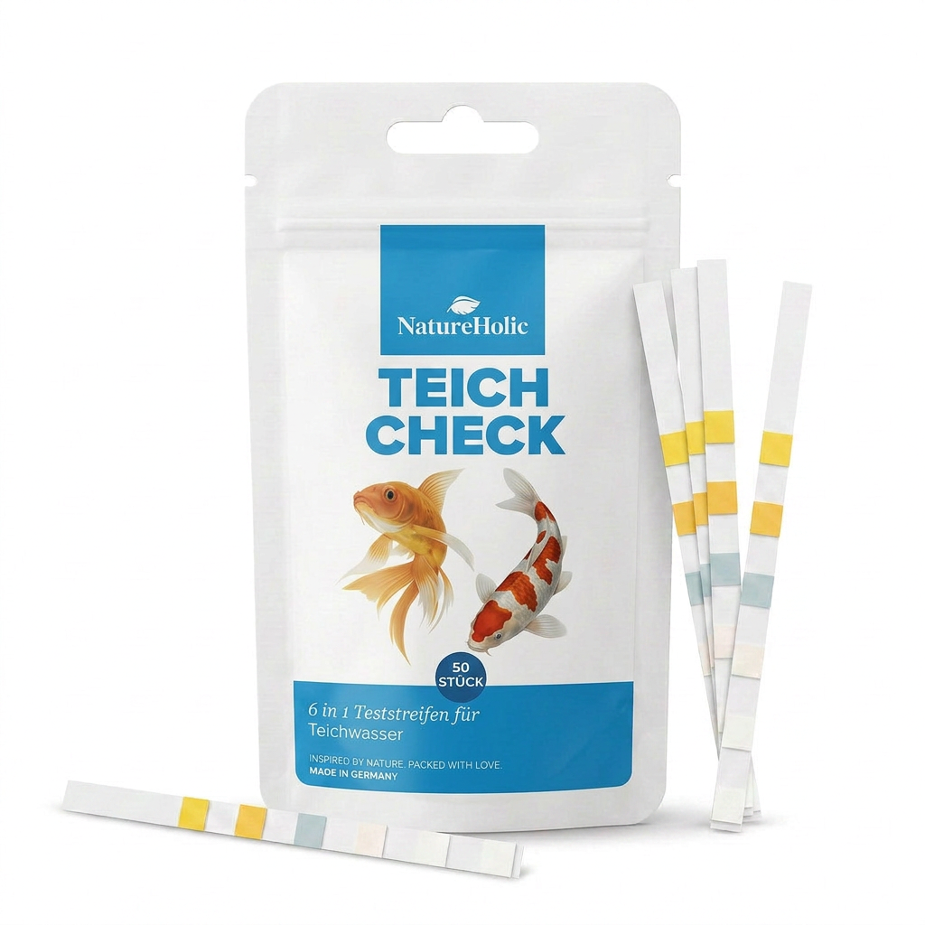 NatureHolic Teich Check 6-in-1 Wassertest - Teststreifen für den Gartenteich
