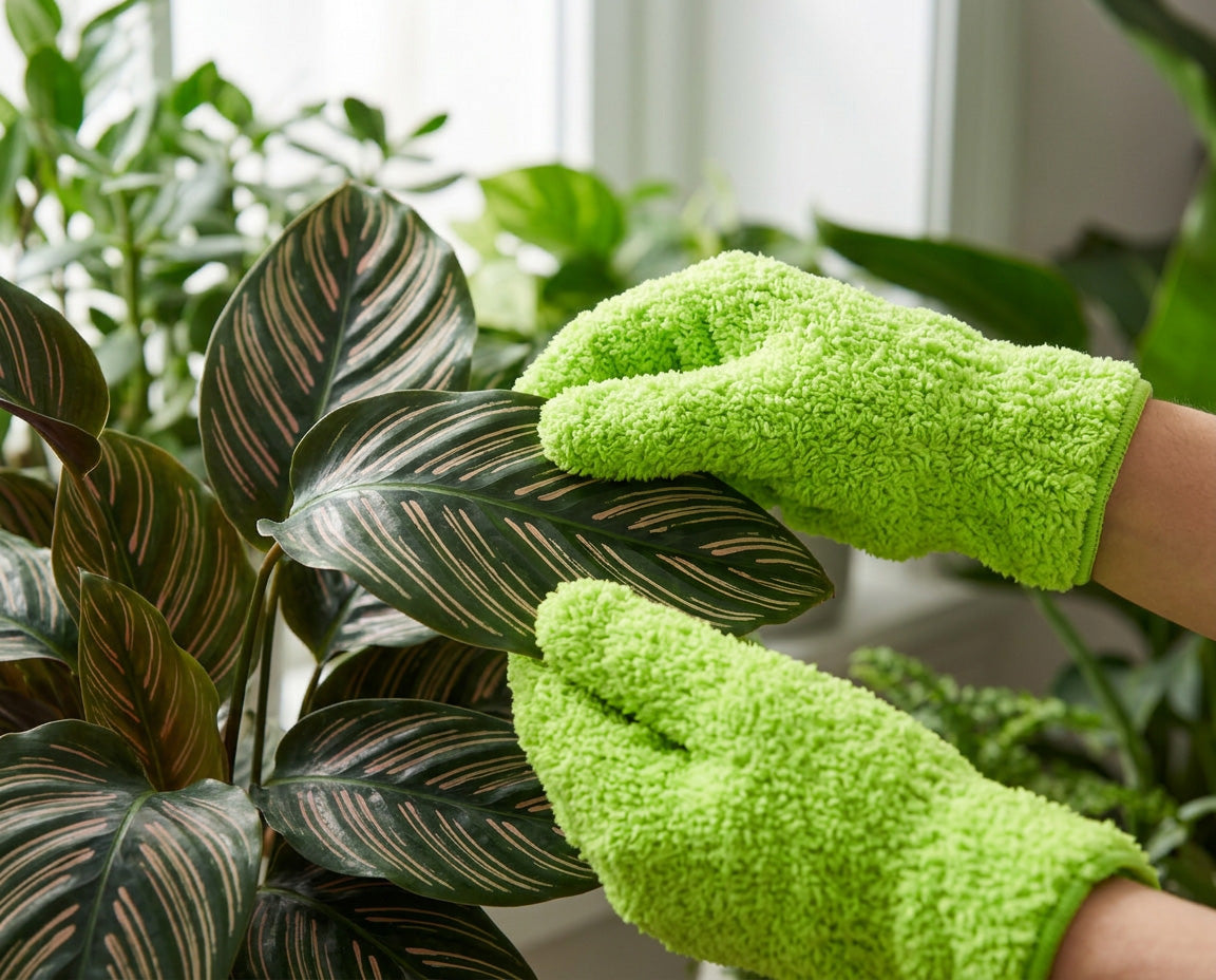 NatureHolic LeafGloves - Mikrofaser-Pflegehandschuhe für Zimmerpflanzen