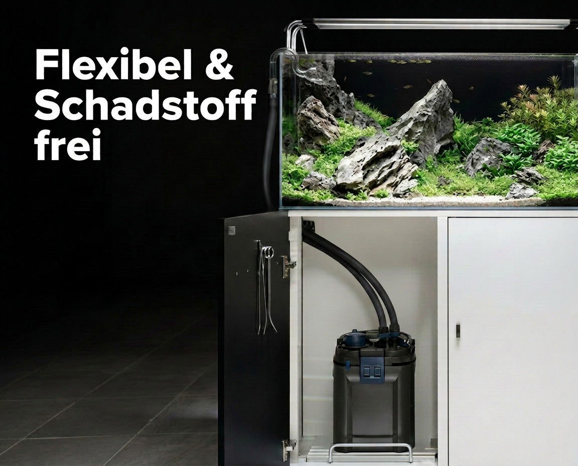 NatureHolic Silikon Aquarium Schlauch - Matt Schwarz - 16/22 mm - 3 m