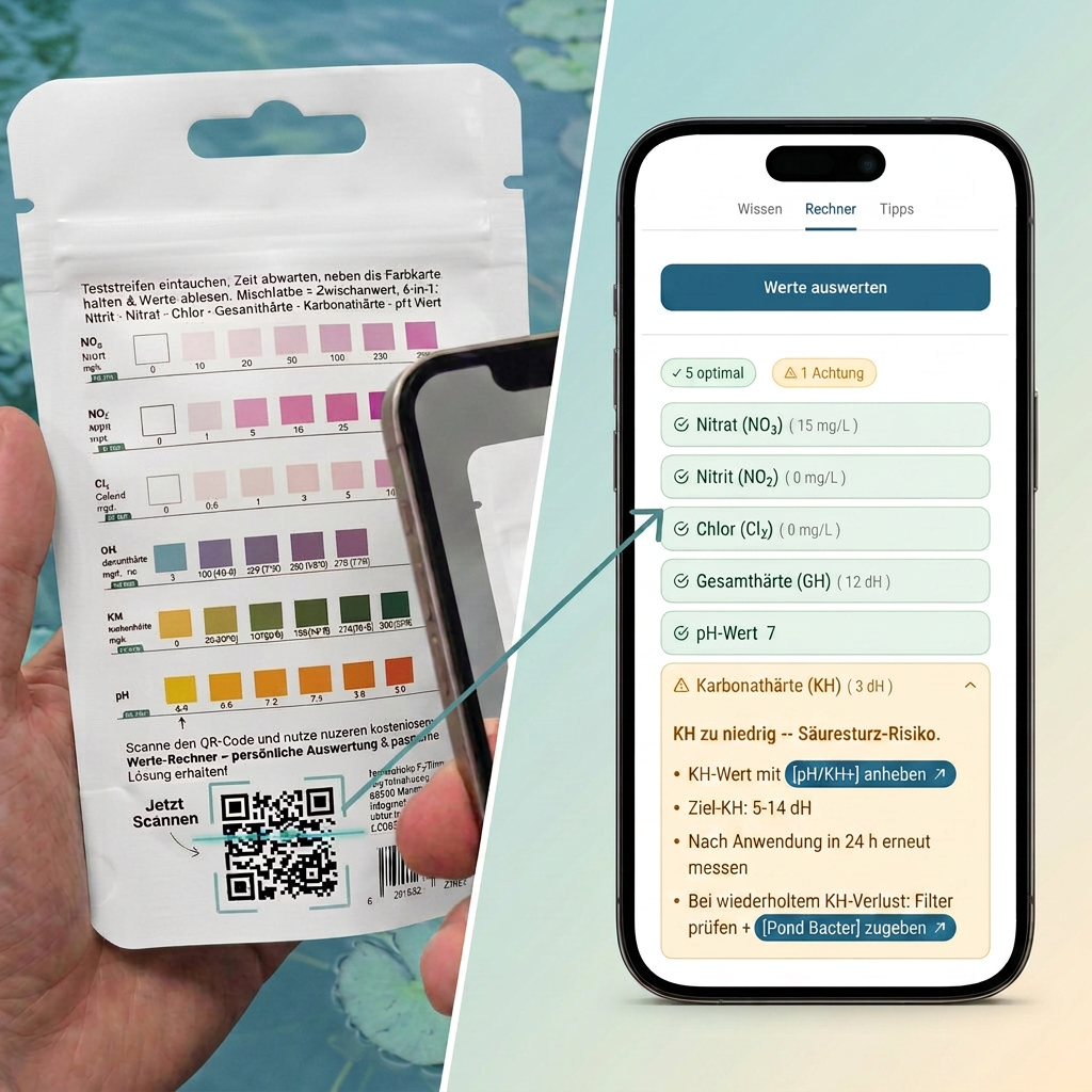 NatureHolic Teich Check 6-in-1 Wassertest - Teststreifen für den Gartenteich