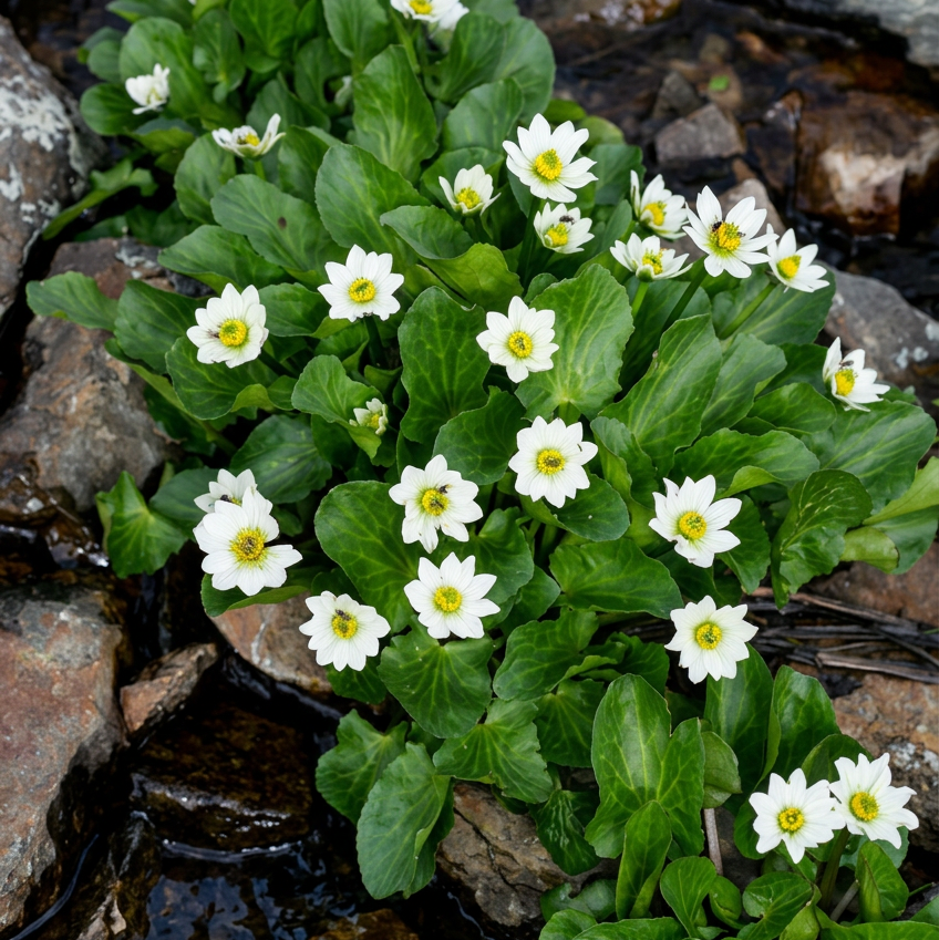 Sumpf-Mariegold weiß