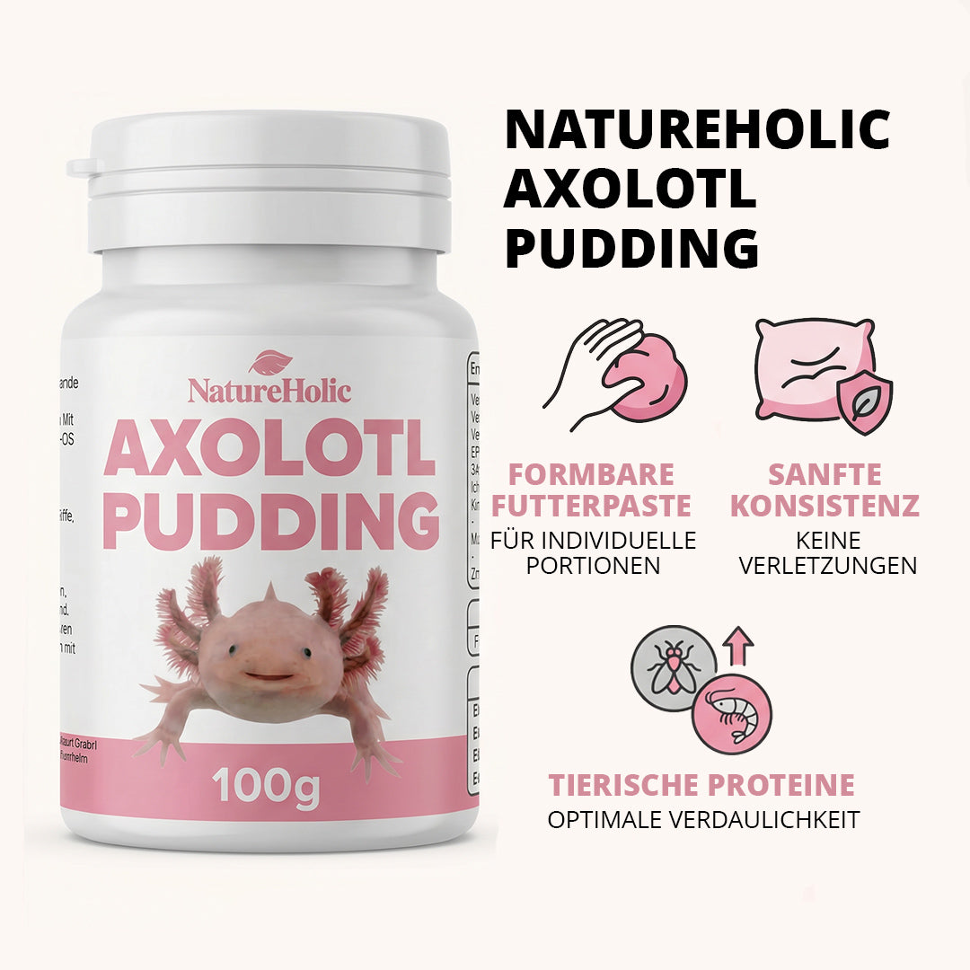 NatureHolic Axolotl Pudding – Formbare Futterpaste für Axolotl