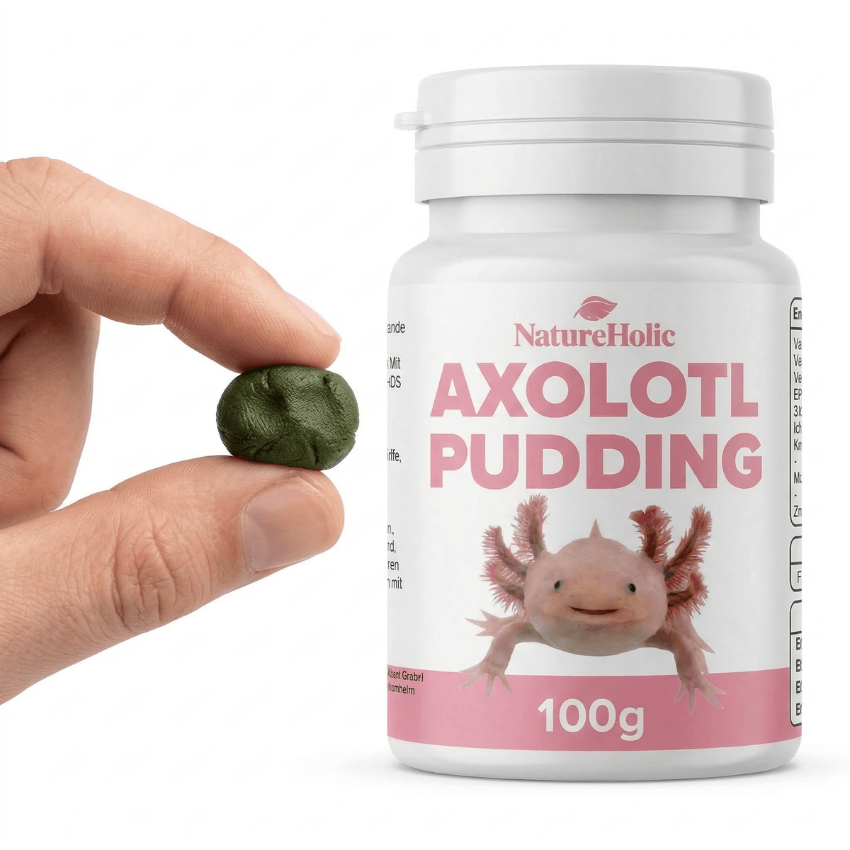 NatureHolic Axolotl Pudding – Formbare Futterpaste für Axolotl
