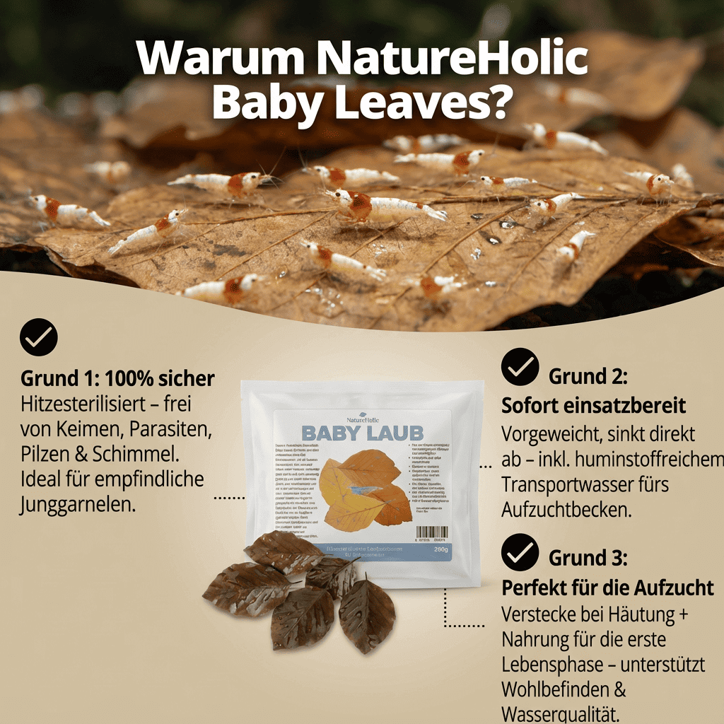 NatureHolic Baby Leaves - Sterilisierte und vorgewässerte Laubportionen 100g