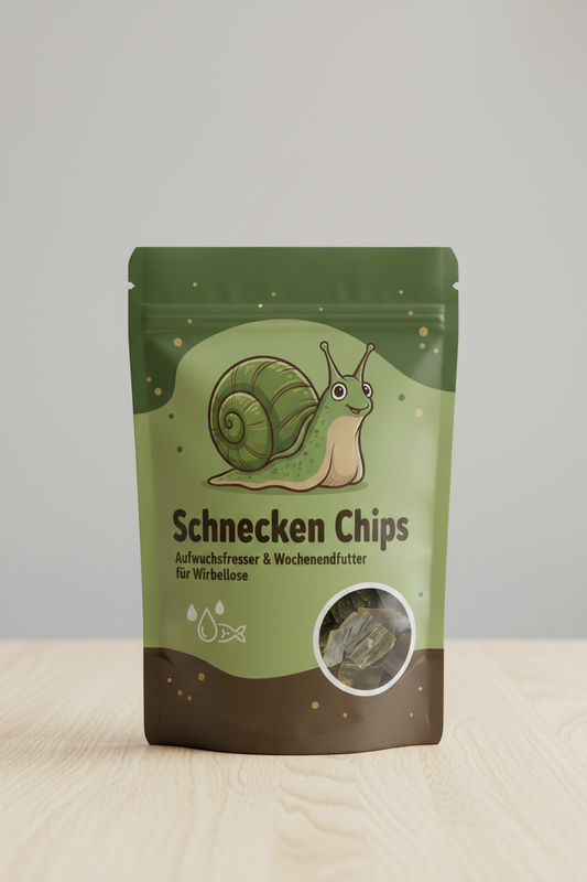 Schnecken Chips – Aufwuchsfresser & Wochenendfutter für Wirbellose 7 Blätter