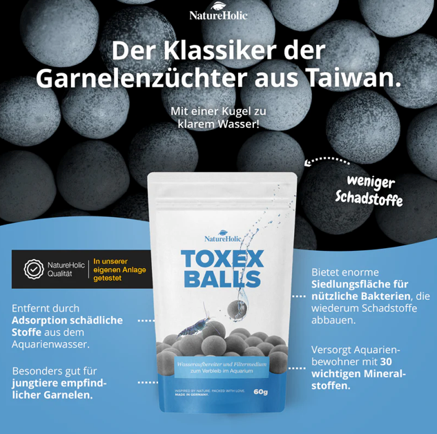 NatureHolic Wasseraufbereiter Kit - giftfreies Aquarium - 2-1 Lösung für kristallklares Wasser