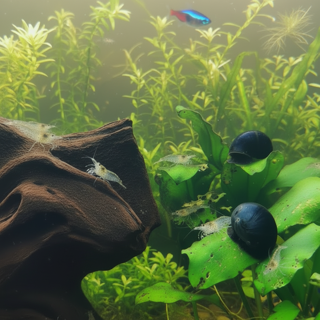20 x Amanogarnelen + 20 x Stahlhelmschnecken – Die ideale Putztruppe für Ihr Aquarium
