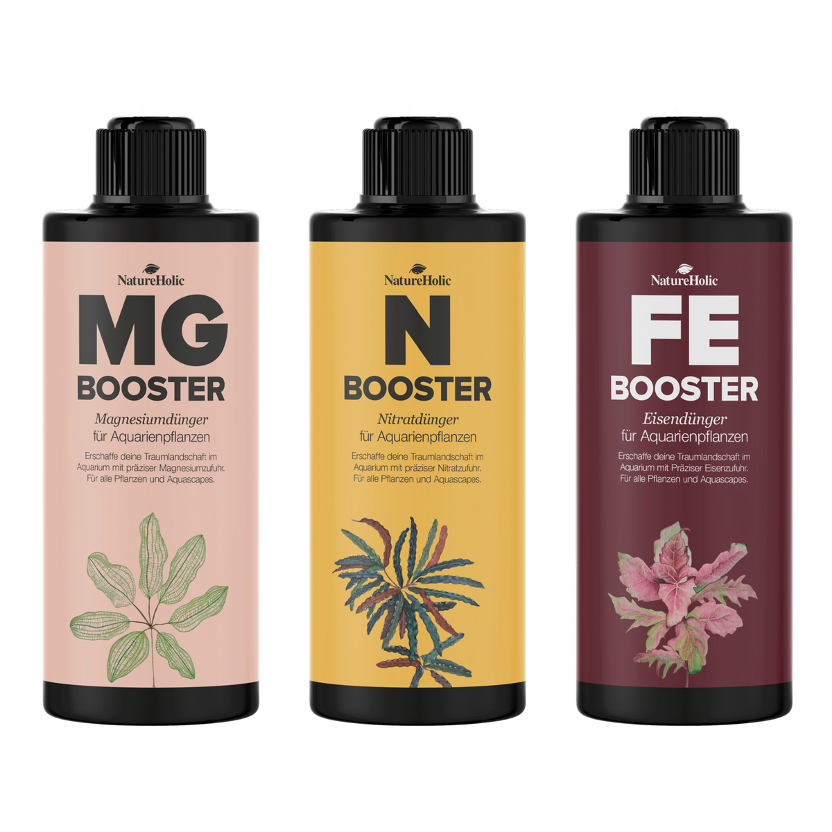 NatureHolic Anti Fadenalgen Dünger-Set - Aquarium Flüssigdünger 3 mal 250 ml
