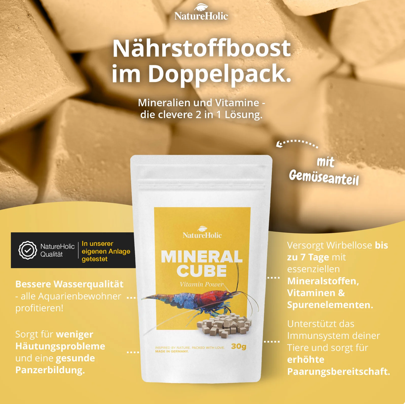 NatureHolic - MineralCube - Vitamine Power - 47ml - Mineralversorgung + Ferienfutter
