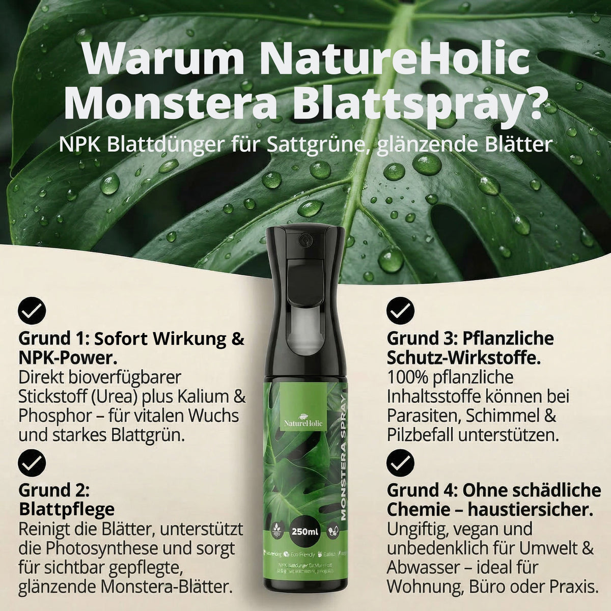 NatureHolic Monstera Spray - Blattspray Dünger