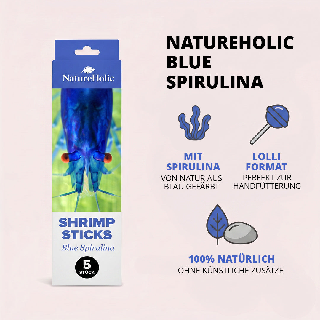 NatureHolic - Garnelen Lollies „Blue Spirulina“ - 5 Lollis fürs Aquarium