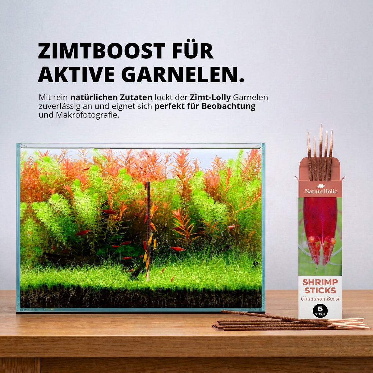NatureHolic - Garnelen Lollies „Cinnamon Boost“ - 5 Lollis fürs Aquarium