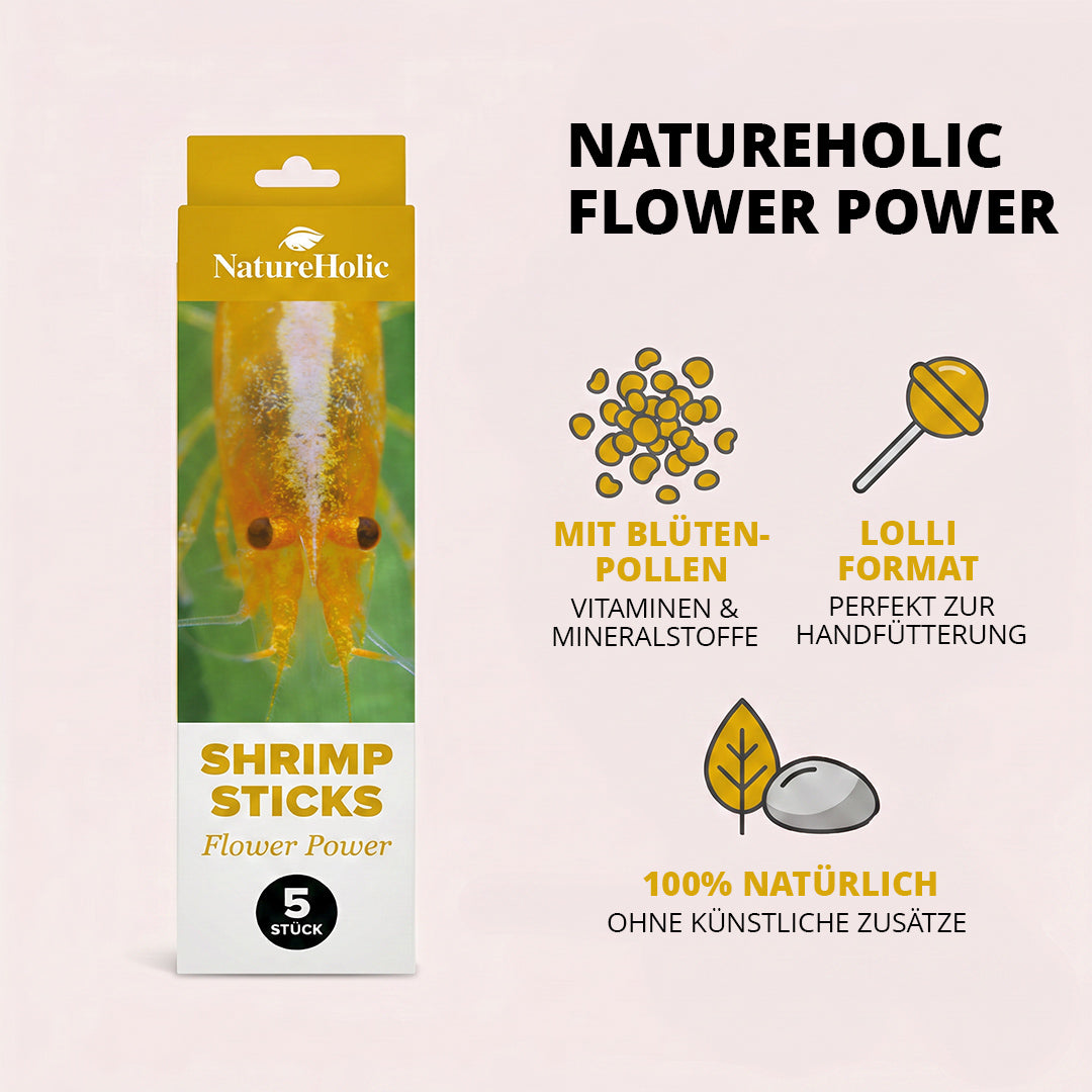 NatureHolic - Garnelen Lollies „Flower Power“ -  5 Lollis fürs Aquarium