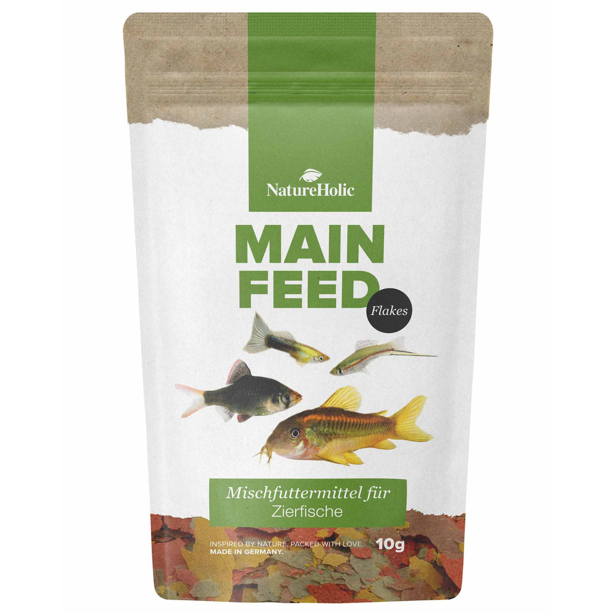 NatureHolic Hauptfeed "Flocke" - Zierfischhauptfutter - 10g
