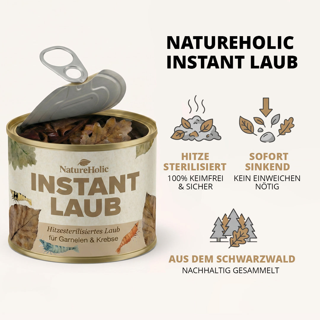 NatureHolic Instant Laub - Sterilisierte und vorgewässerte Laubportionen - 100g