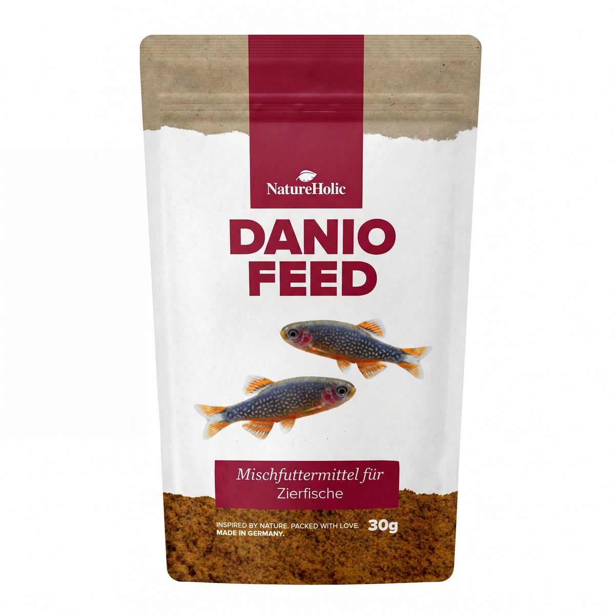 NatureHolic DanioFeed - Fischfutter für Perlhuhnbärblinge und sonstige Danio Arten - 30g