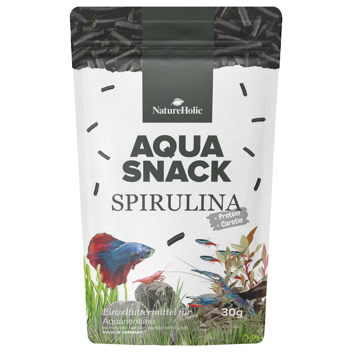 NatureHolic - AquaSnack Spirulina Sticks - 30g - 100% Spirulina platensis