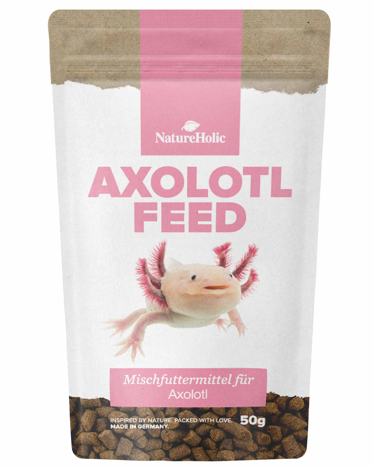 NatureHolic Axolotl Pflege-Set - Wasserpflege, Schleimhautschutz & Spezialfutter