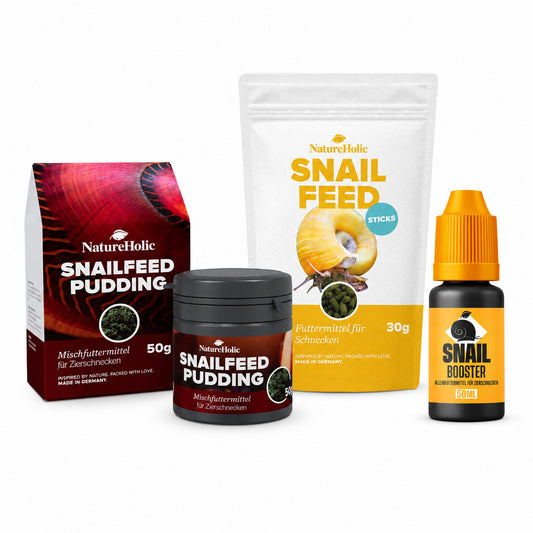 NatureHolic - Schnecken Futter Paket - Snailfeed Sticks / Snailfeed Power-Paste / Snail BOOSTER