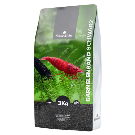 NatureHolic – Garnelensand Schwarz – Aquariensand für Garnelen 3 kg