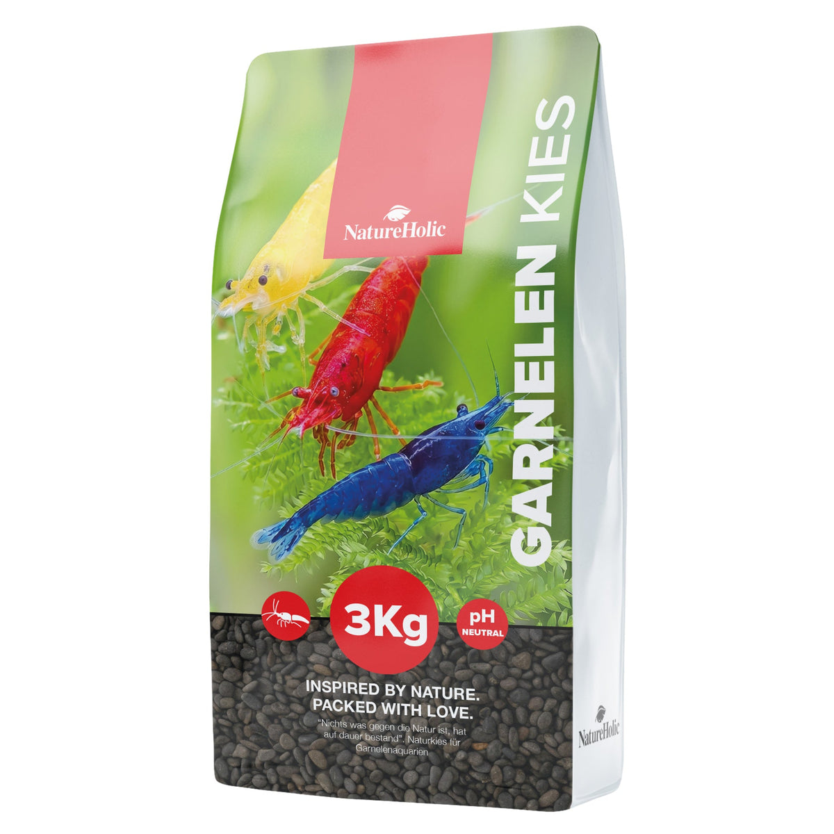 NatureHolic - Garnelen Kies – Schwarzer Naturkies 3 kg