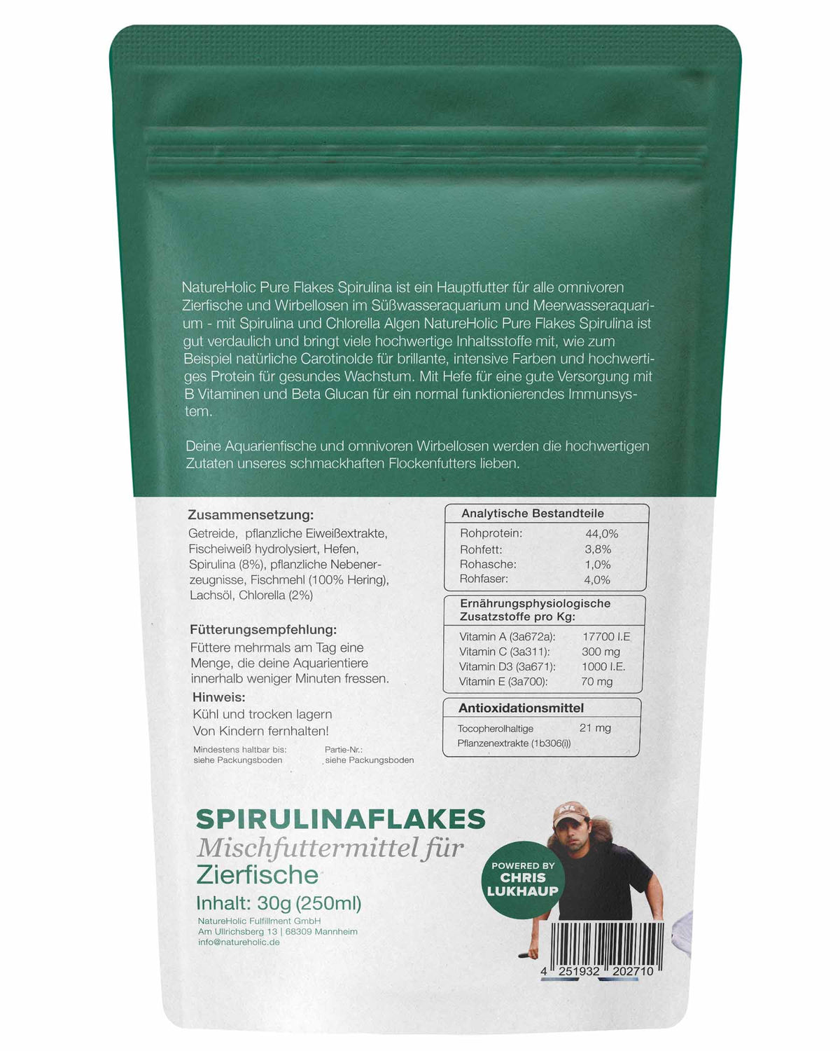 NatureHolic Pure Flakes - Spirulina - 250ml