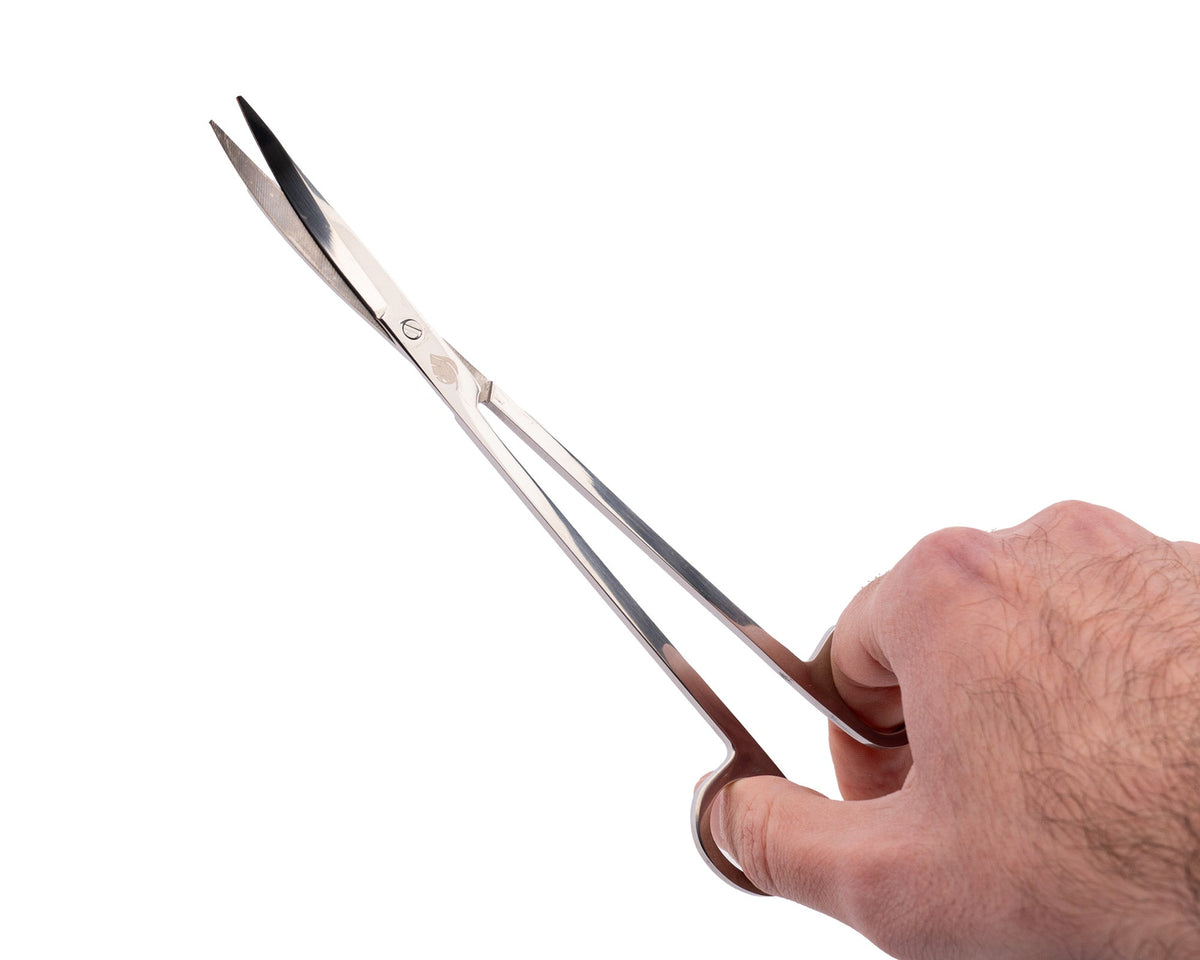 NatureHolic Scaping Scissors curved silver - 30cm silberne Pflanzenschere