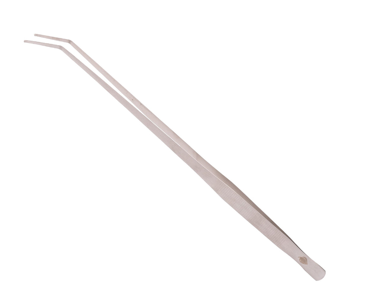 NatureHolic Scaping Tweezers curved silver - 48cm silberne Pflanzenpinzette