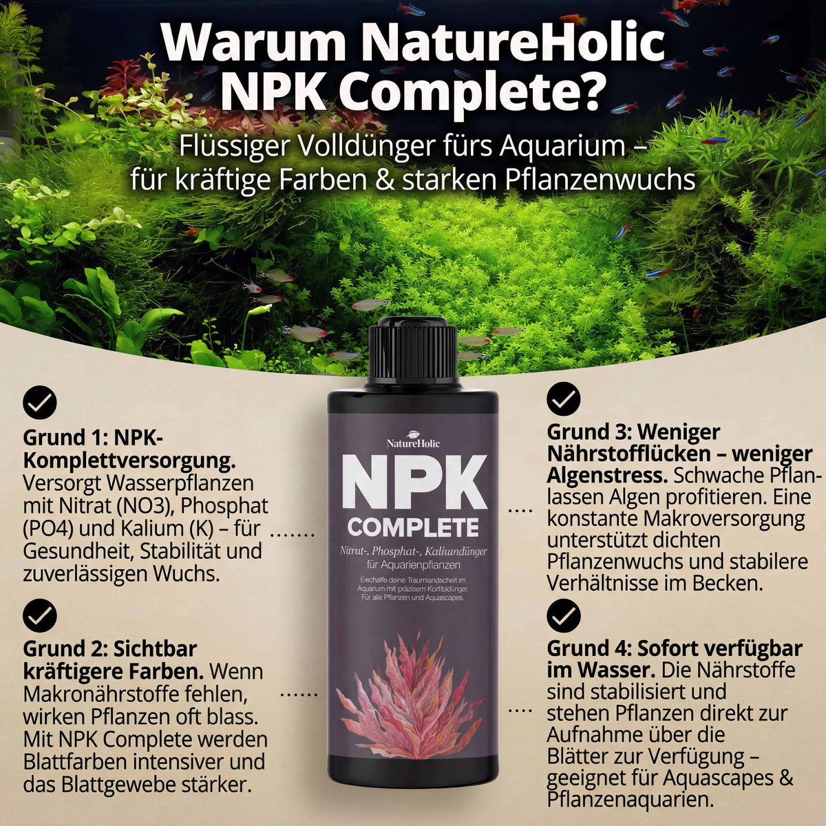 NatureHolic - NPK Complete - flüssiger Volldünger fürs Aquarium