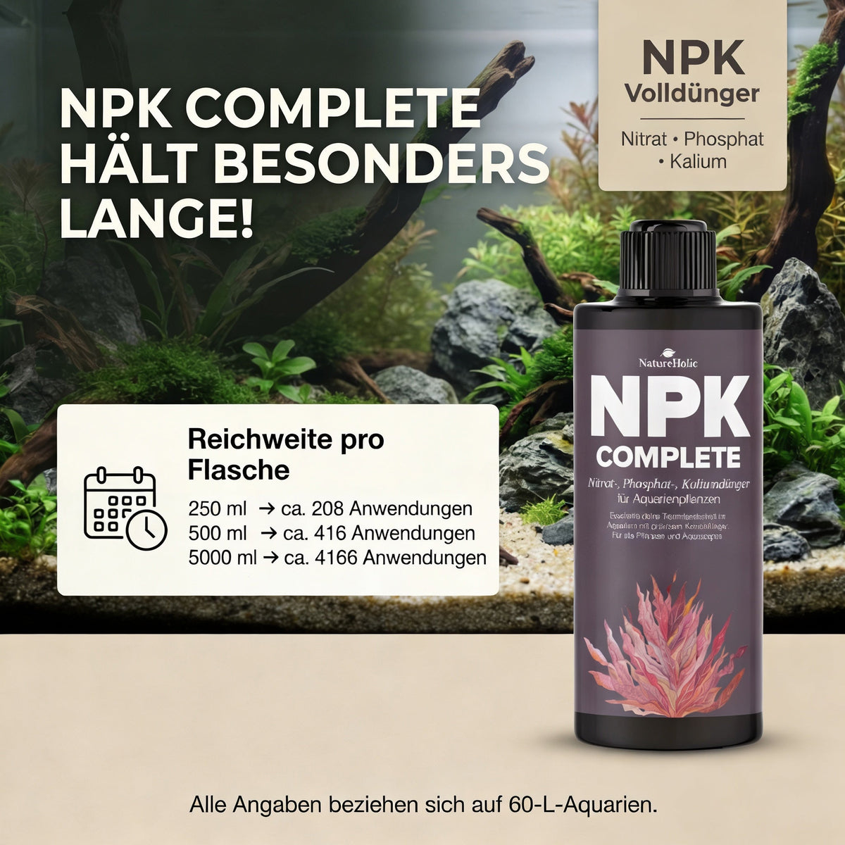 NatureHolic - NPK Complete - flüssiger Volldünger fürs Aquarium