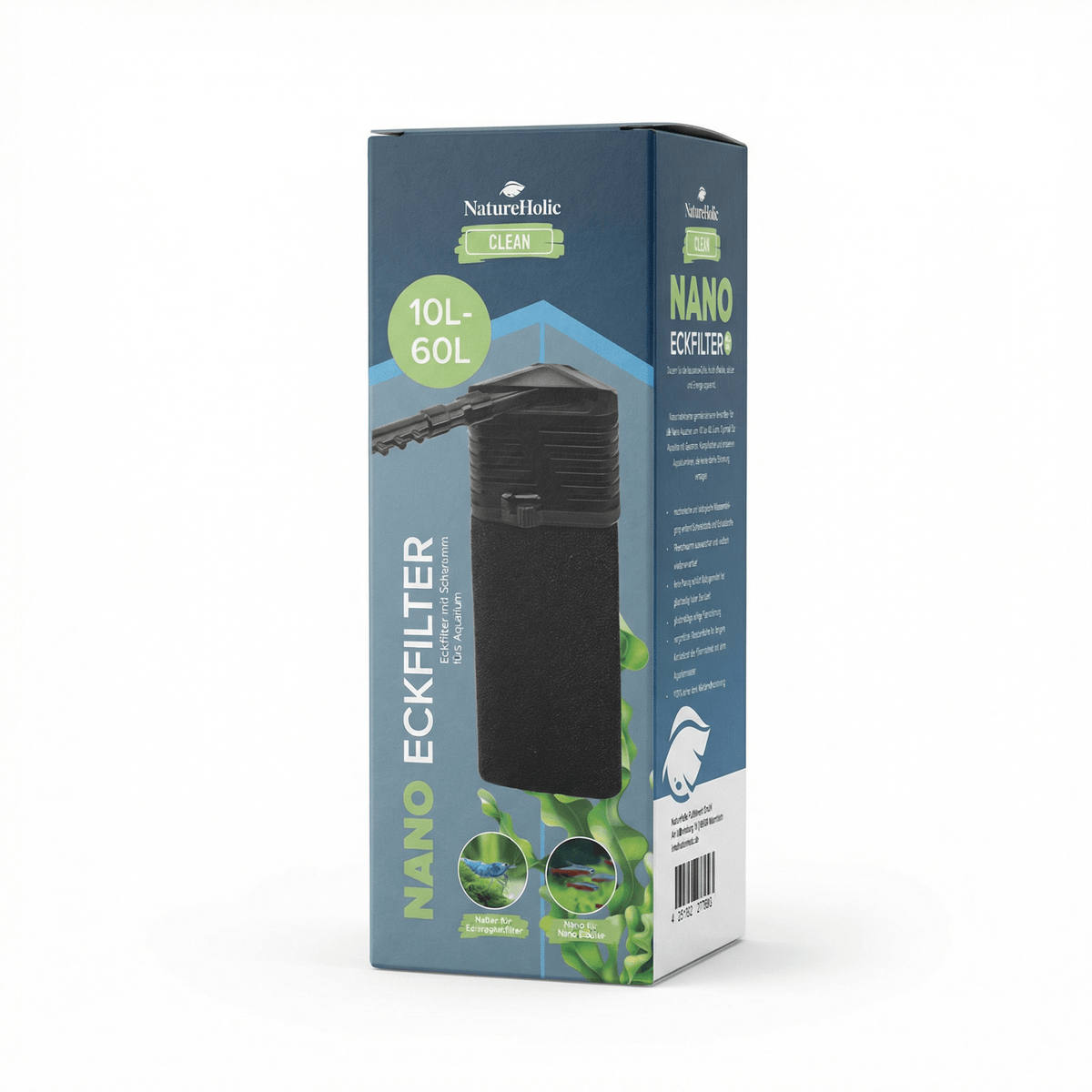 NatureHolic Nano Eckfilter – Der Garnelenfilter - 100% Garnelen- & babysicher