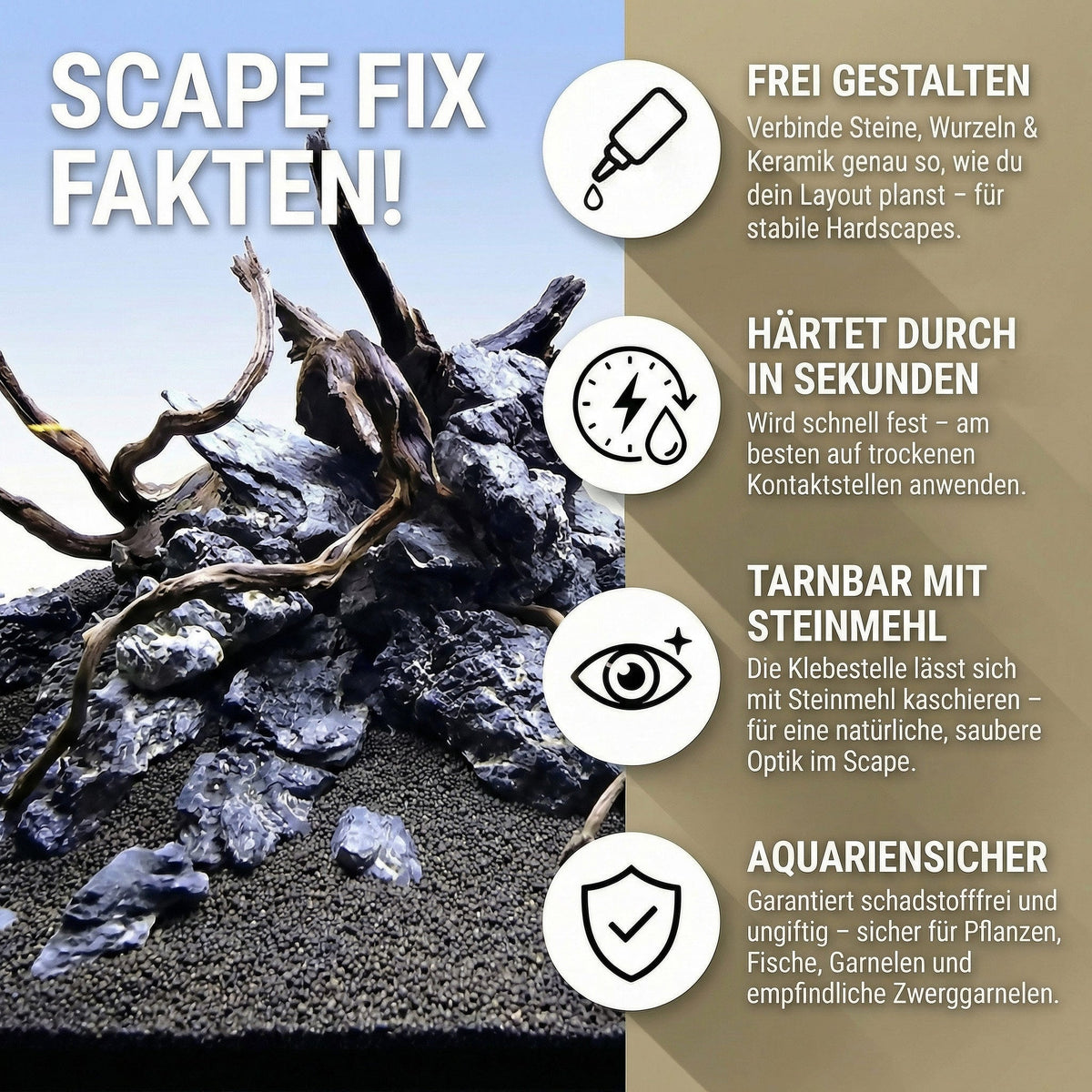 NatureHolic Hardscape Kleber – Aquarium- und Aquascaping-Kleber 20 g
