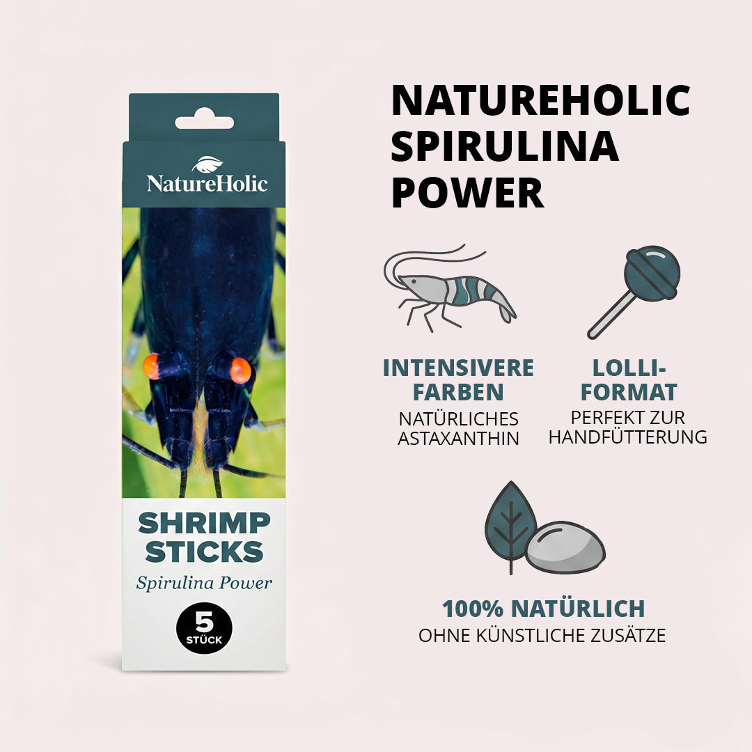 NatureHolic - Garnelen Lollies „Spirulinapower“ - 5 Lollis fürs Aquarium