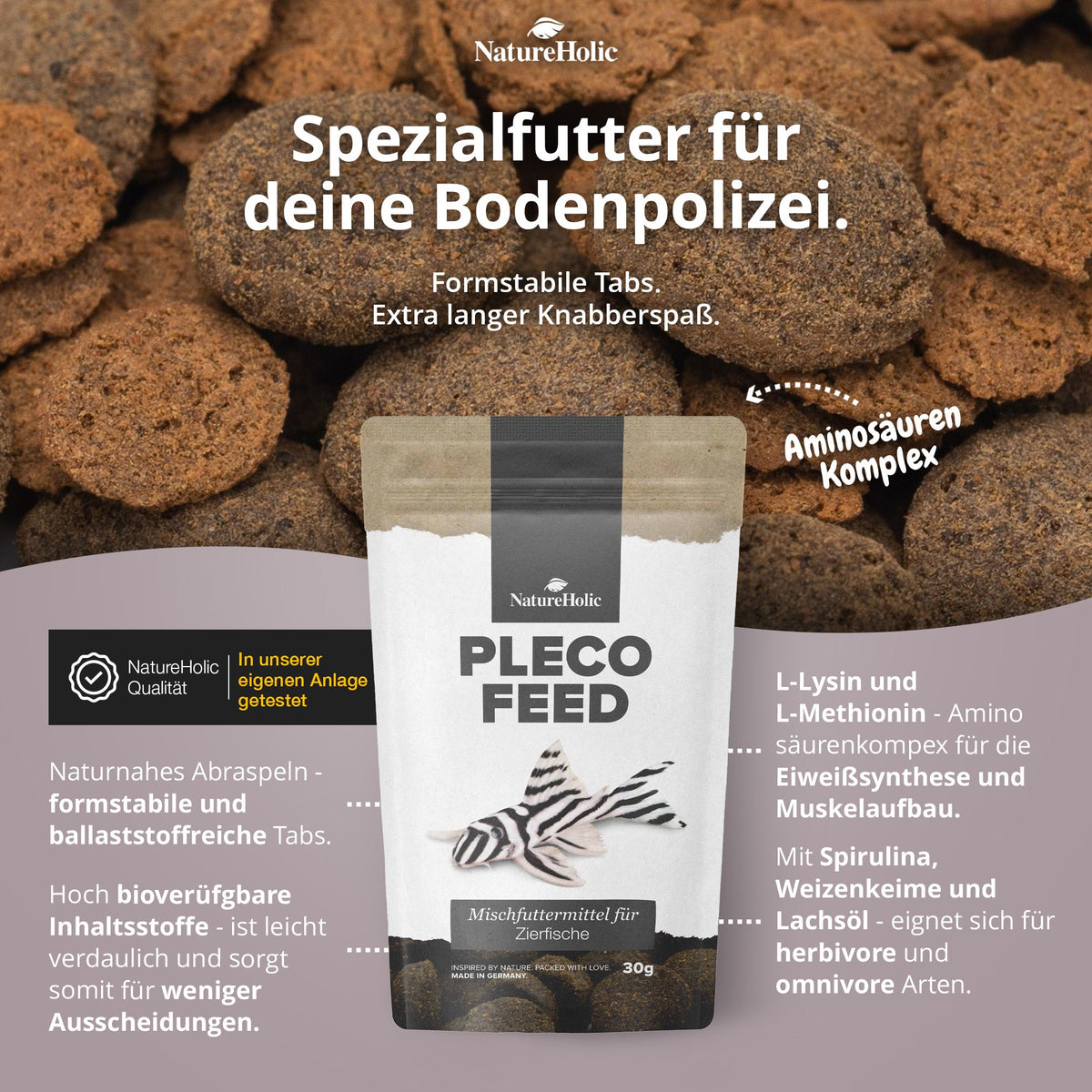 NatureHolic Welsfeed - Welsfutter - Welstabs - 30 g