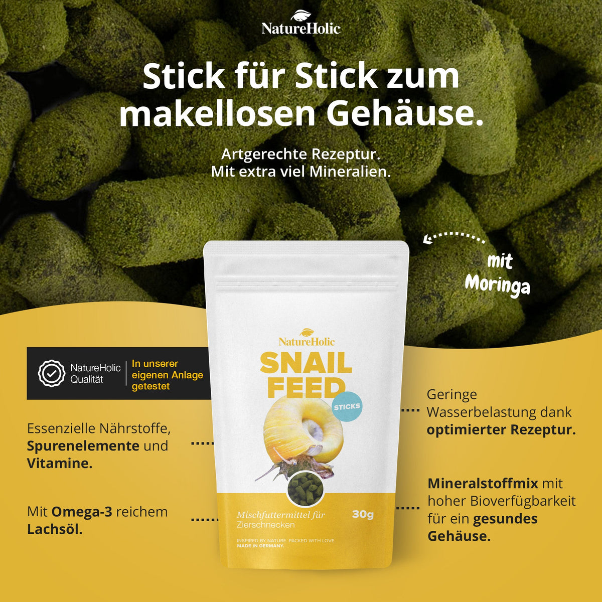 NatureHolic - Schneckenfeed Sticks - 30g - Snailfeed Sticks