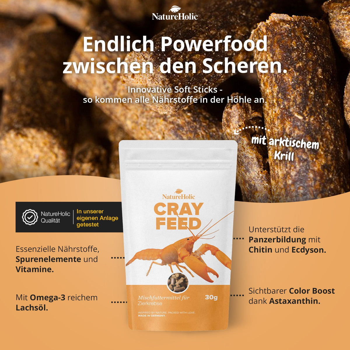 NatureHolic - Krebsfeed - Krebsfutter - 30g - Crayfeed