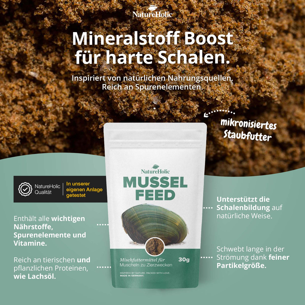 NatureHolic - Muschelfeed - Muschelfutter - 30g - Musselfeed