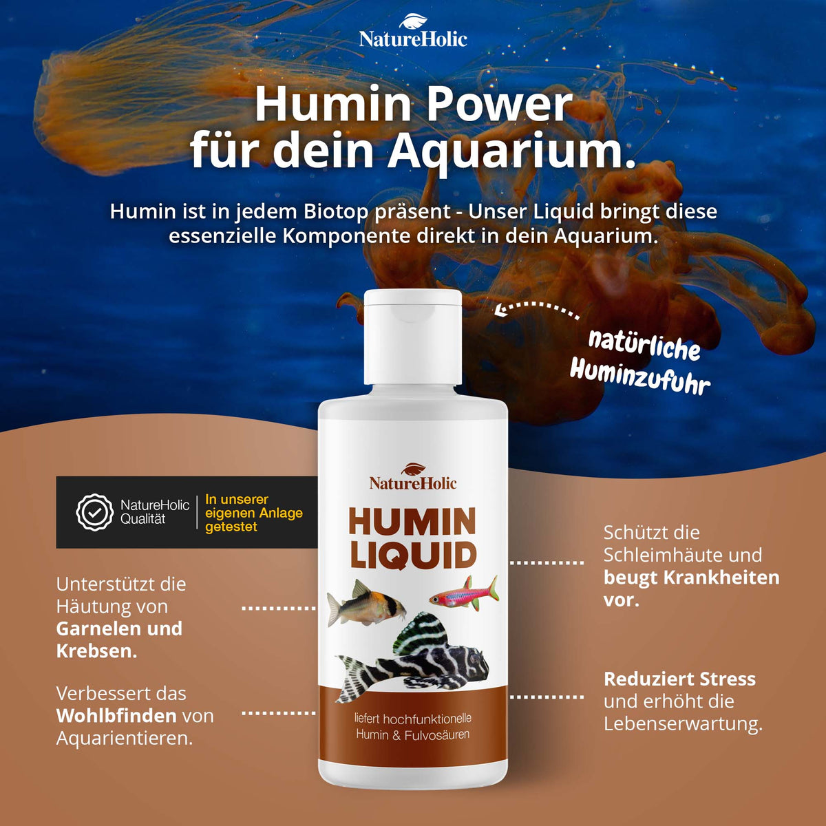NatureHolic - Crusta Humin Liquid - 125ml / Wertvolle Huminstoffe für dein Aquarium
